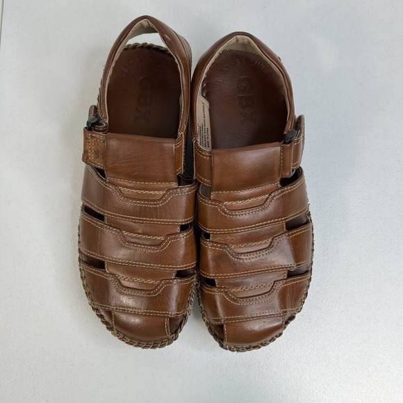 GBX Size‎ 9M Fisherman Sandals Brown Leather Casual Comfort Summer Shoes Mens main image 5
